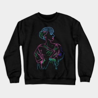 Colorful Neon Female Art Crewneck Sweatshirt